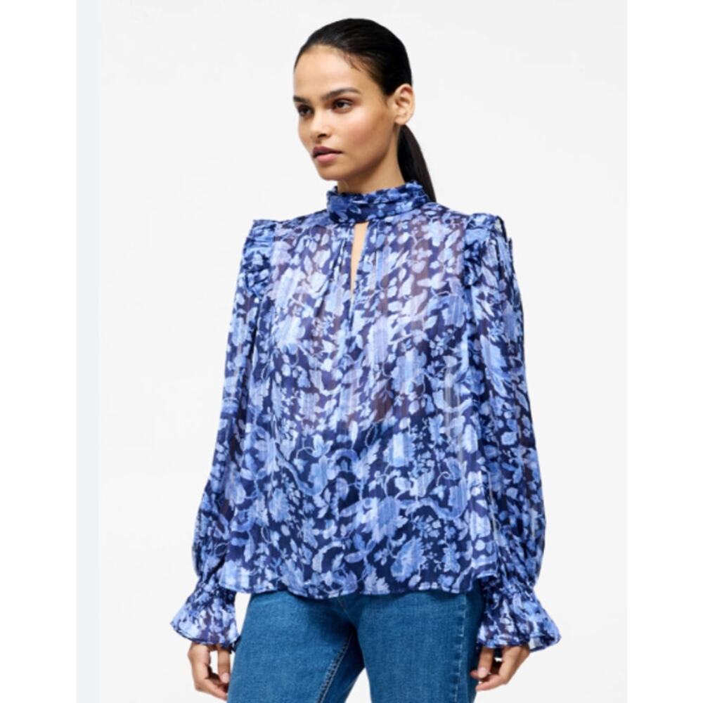 French Connection Cynthia Floral‎ Keyhole Top Size 0 New with Tags